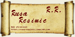 Rusa Resimić vizit kartica